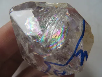 AAA Super Vanduo skaidrus Kvarco Kristalas Herkimer Diamond Su dideliu Vaivorykščių 57.6 g