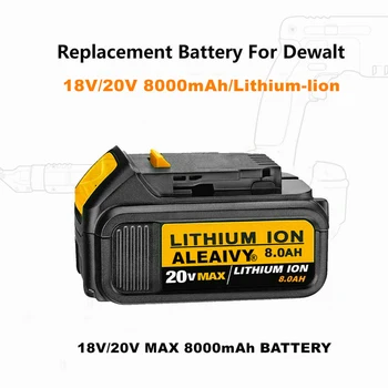 ALEAIVY Originalus 20V 6.0 Ah DCB200 Pakeitimo Li-ion Baterija DeWalt MAX XR Galios Įrankis 20V 6000mAh Ličio Baterijos