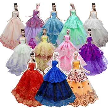 NK Viena Vnt Princesė Vestuvių Suknelė Kilnus Šalis Suknelė Barbie Lėlės Mados Dizaino Aprangą-Geriausia Dovana Mergaitė 