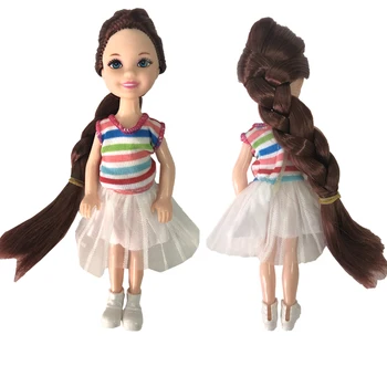 NK 1 Nustatyti Mergaitės Lėlės 5 Kilnojamojo Sujungta Mini Lėlės 14 cm Cute Lėlės + Batai+Aprangą Kelly Lėlė Mergaitėms, Dovana, Žaislai 011C 1X