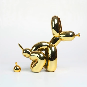 Karšto Pardavimo Jeff Koons Balionas Šuns Statula Dervos Gyvūnų Skulptūrų Namų Puošybai Balionas Šuo Dervos Amatų Biuro Dekoras juoda, aukso