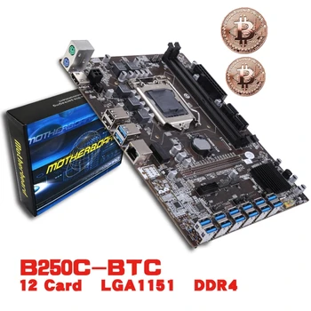 LX0B Miner Plokštė B250C BTC už CPU Rinkinys 12 Vaizdo Kortelės lizdas paremti LGA 1151 DDR4 Atmintį, SATA3.0 USB3.0 Mažos Galios)