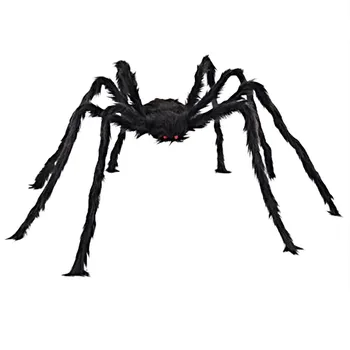 Plaukuota Giant Spider Apdailos Helovinas Prop Juoda Pliušinis Voras Helovinas Šalis Dekoro Vaikų Žaislai Haunted House Dekoro