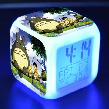 Animacinių Filmų Totoro Skaitmeninis Laikrodis-Žadintuvas Vaikai ToysLED Žadintuvą, Pabusti Šviesos Diodų (Led Laikrodis Reloj Despertador Lentelė Reveil Stalas Wekker
