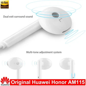 Originalus Huawei Honor AM115 Ausinės Su 3,5 mm į Ausis Ausinių Ausinių Garsiakalbio Laidinio Controlle už 