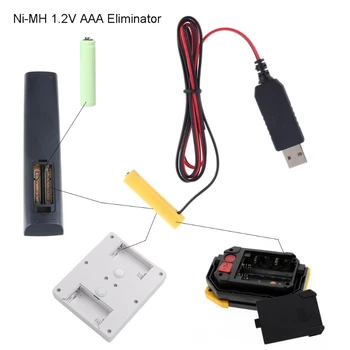 USB 1,2 V, 2.4 3.6 V V 4.8 V USB Maitinimo Pašalinti Kabelis Pakeisti 1-4pcs 1.2 V Ni-MH NiCd AAA Akumuliatorius