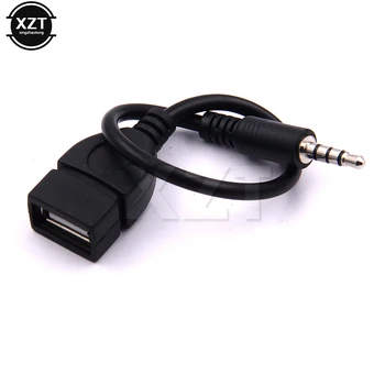 3.5 mm Male Audio AUX Lizdas, USB 2.0, A Tipo Moterų OTG Konverteris Adapterio Kabelį DE08 Automobilių Reikmenys