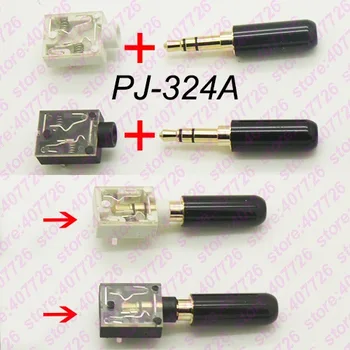 5VNT 3P 3.5 mm Ausinių Audio jungtis Connecto Moterų Lizdas Dual Channel +3pole Male Plug Stereo Garso Lizdas PJ-324A