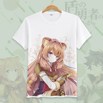 Didėjančios ekrano Herojus Vasaros Marškinėliai Japonų Anime Raphtalia Naofumi Iwatani T-shirt Studentų Viršuje Tee Cosplay Kostiumas