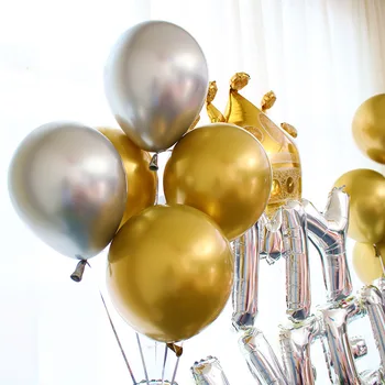 5vnt aukso metalinis blizgus balionų, konfeti lateksiniai balionai gimtadienio dekoracija vaikų, suaugusiųjų Velykų šalies prekių