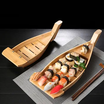 Japonų Virtuvė, Suši Valtys, Suši, jūros gėrybių Įrankiai bambuko Medienos Rankų darbo Laivą Sashimi, Įvairūs Šalti Patiekalai Stalo Juostoje Tiekėjų