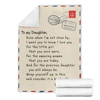 Laiškas Dizaino Antklodė Išreikšti Meilę Mano Dukra Šiltas, Jaukus Laišką Mesti Sherpa Antklodė už Lovos, Sofos, Sofos Gimtadienio Dovanos
