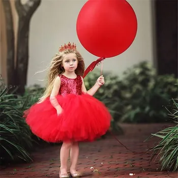 Inscenizacija Vaikams Baby Girl Princess Tutu Suknelė Tiulis Atgal Tuščiaviduriai Iš Šalies Suknelė Rožinės Spalvos Raudona Kamuolys Suknelė Oficialią Suknelės Komplektai