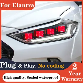 Automobilio Hyundai Elantra 2016-2019 Žibintas Automobilio Aksesuaras Rūko Žibintai Dienos Veikia Šviesos DRL H7 LED Bi Xenon Lemputės, Žibintai
