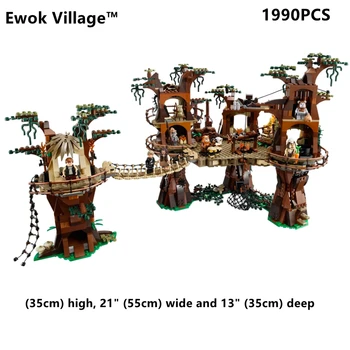 Legoes Star Planą Karai Mirties Žvaigždė Ewok Village AT Mos Eisley Cantina Vaikai 