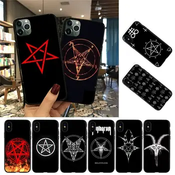 Pentagram Šėtono Pentagram Telefono dėklas Skirtas iPhone 8 7 6 6S Plius 5 5S SE 2020 12pro max XR X XS MAX 11 atveju