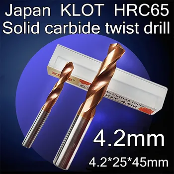 4.2*25*45mm 2vnt/komplektas Japonija KLOT HRC65 danga Kieto karbido twist drill tvarkymo Kietumas 65 laipsnių šių medžiagų