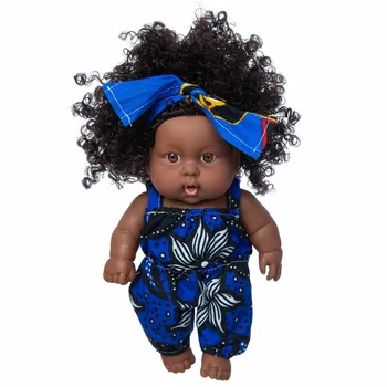 #48 8 Spalvų 25cm Afrikos Amerikiečių Lėlės Juoda vaikų Žaislų Mielas, Garbanotas Juodas 8-colių Vinilo vaikų Žaislų Realus Mini Berniukas Mergina Vaikų Dovanų