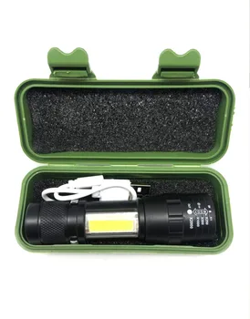 K5+COB Mini Zoom Žibintuvėlis USB Įkrovimo 3 Rūšių LED Žibintuvėlis Nešiojamų Aliuminio Lydinys + ABS Medžiagos Kempingas Šviesos