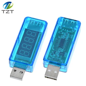 TZT Skaitmeninis USB Mobiliojo Energijos įkrovimo srovė Testeris, Matuoklis Mini USB įkroviklis gydytojas voltmeter ammeter Straight blue