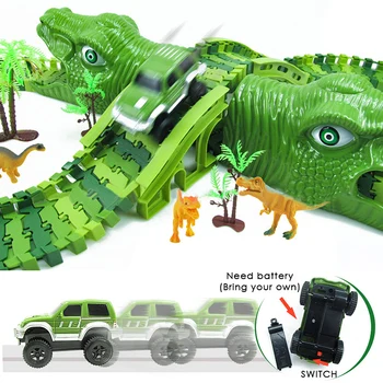 153pcs/set Vaikų Žaislas Dinozauras, Elektros Geležinkelių Automobilis 