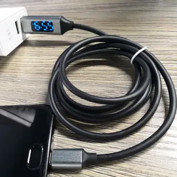 QC 3.0 Micro USB Greito Įkrovimo Duomenų Sinchronizavimo Kabelis Su Įtampa Srovės LED Ekranas