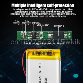 3.7 V 600mAh 303450 Įkraunama Ličio Polimero Li-Po Ličio jonų Baterija LED Šviesos MP3 MP4 MP5 GPS PSP 