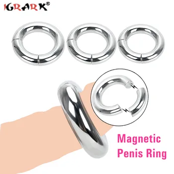 5 Dydis Sunkiųjų Vyrų Magnetinis Kapšelį Neštuvų Metalinis Varpos Žiedas Užraktas Cockring Atidėti Ejakuliacija BDSM Sekso žaisliukai Vyrams
