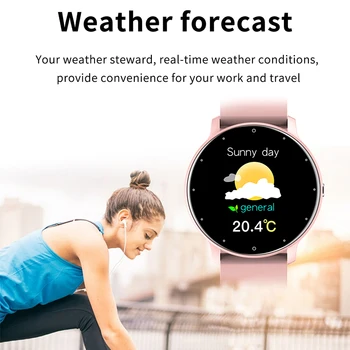 2021 Smart Watch Moterų jutiklinių Širdies ritmo Fitness Tracker Apyrankę Turas Sporto Ponios Smartwatch Žiūrėti Vyrams Skirta 