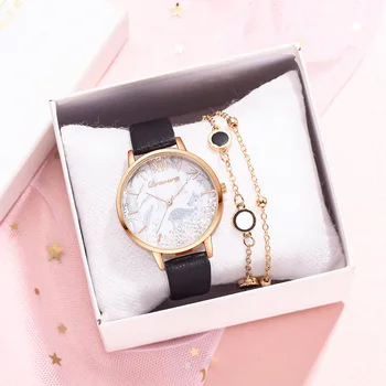 2020 NAUJAS Elnias Dial Dizaino Mados Elegantiškas Moterų Laikrodžiai Geležinkelių Karoliukai Kvarcinis Laikrodis Atsitiktinis Apyrankę nustatyti Ponios Žiūrėti Reloj