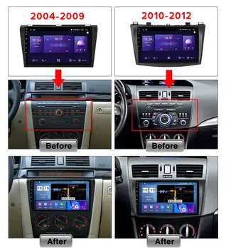 6G 128G Android 11 BT Automobilio Radijo Vaizdo daugialypės terpės Grotuvas, Navigacija, GPS Mazda 3 bk 2004 m. 2005 m. 2006 m. 2007 m. 2008-2013 m. 2 DIN dvd Nr.