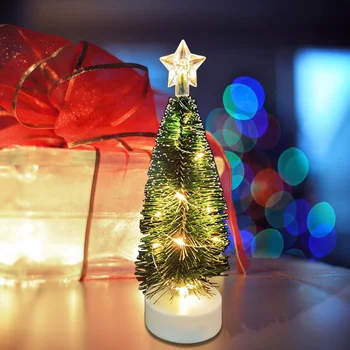 LED Mini Kalėdų Medžio Šviesos Darbalaukio Navidad Papuošalai Kalėdų Namų Puošybai Naujųjų Metų 2022 Dirbtinės Kalėdų Eglutės Kalėdos