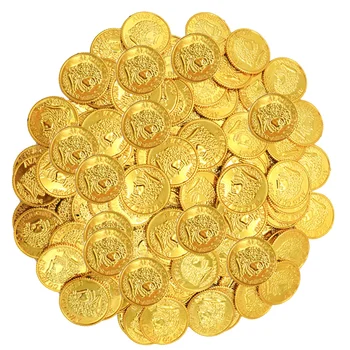 100vnt Aukso Monetos, Aukso Monetas, Rekvizitai Žaidimas Accessary Juokinga Žaisti Žaislai Vaikams, Vaikams (Golden)