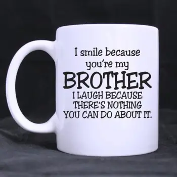 Juokinga Kavos Puodelis Arbatos Puodelio - aš juoktis, nes jūs vedęs mano brolis Medžiagos Puodelis Kavos Puodeliai (11 Oz talpos)