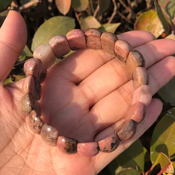 Gamtos Rhodonite Apyrankę Vertus Būrio Bangle Crystal Healing Akmenys Moterų Papuošalai Dovana