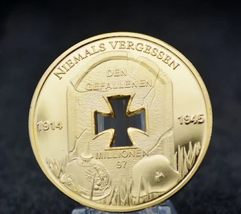 1oz 1914 m. 1945 m. VOKIETIJOS Geležies kryžiaus SKYLĘ 24k .999 AUKSAS, PLAKIRUOTI aukso Monetos