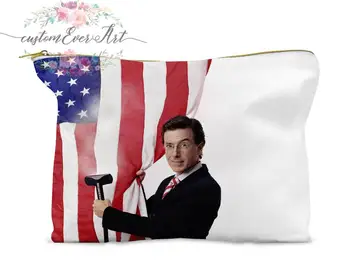 Stephen Colbert kosmetikos krepšys asmeninį mažas makiažas maišelį juokinga makiažas organizatorius, tualetinių reikmenų krepšys užtrauktukas maišelis