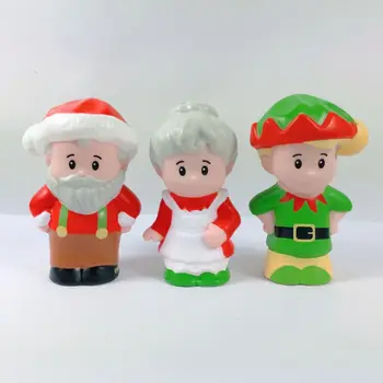 Daug 3pcs Fisher Mažai 6.5 cm mini Žmonės PONIA Kalėdų SENELIS & SANTA CLAUS & Elf Eddie Animacinių filmų Lėlės Žaislą Dovanų